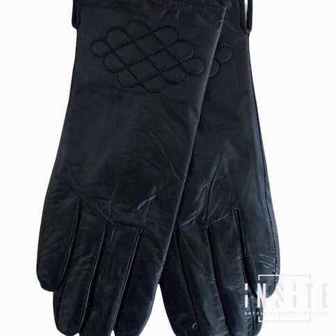 Шкіряні рукавиці Короткі Чорні 022П8 022П фото