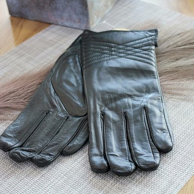 Кожаные Перчатки Короткие Черные 022П7 022П фото